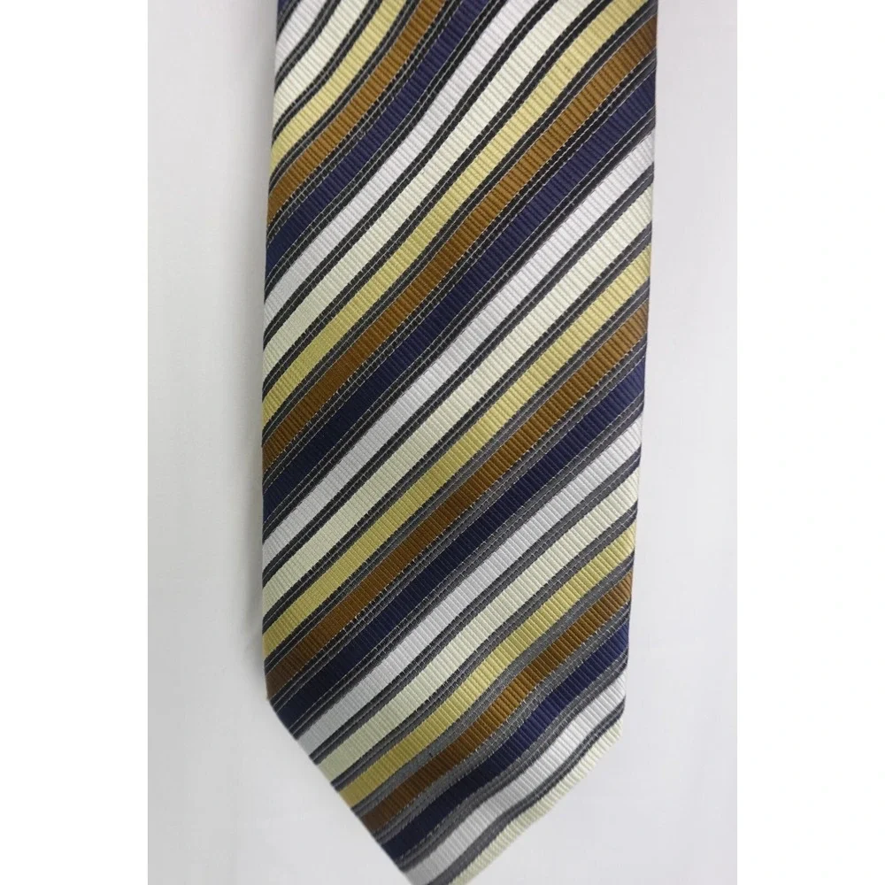 Bergamo New York Necktie Tie Men Stripe  100% Silk Hand Made Extra Long‎ Repp